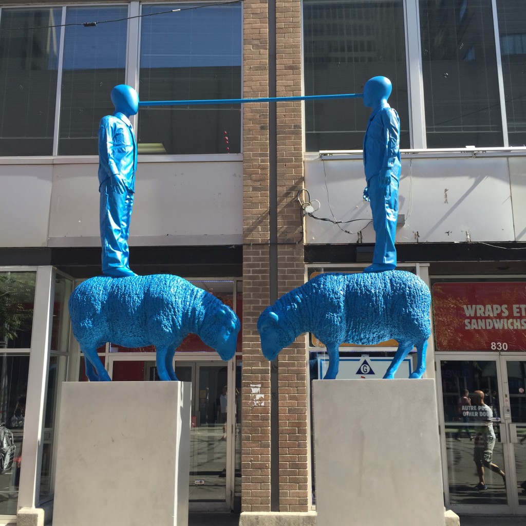 A statue along Saint Catharine Street