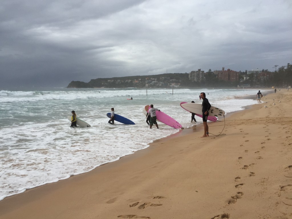 Surfers at Bondi Beach