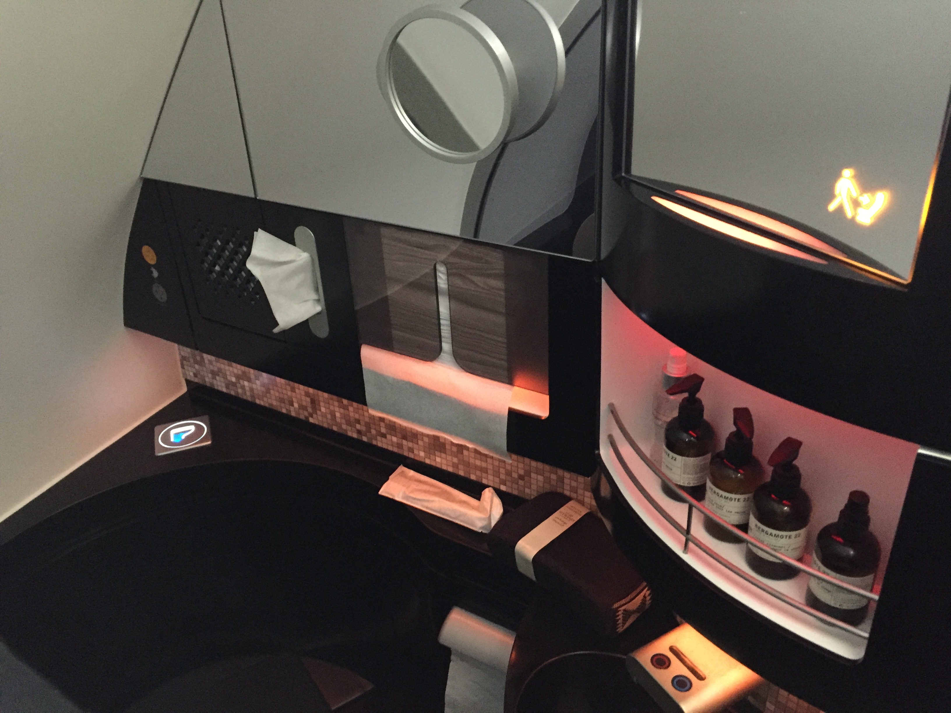 Etihad First Class A380 bathroom amenities