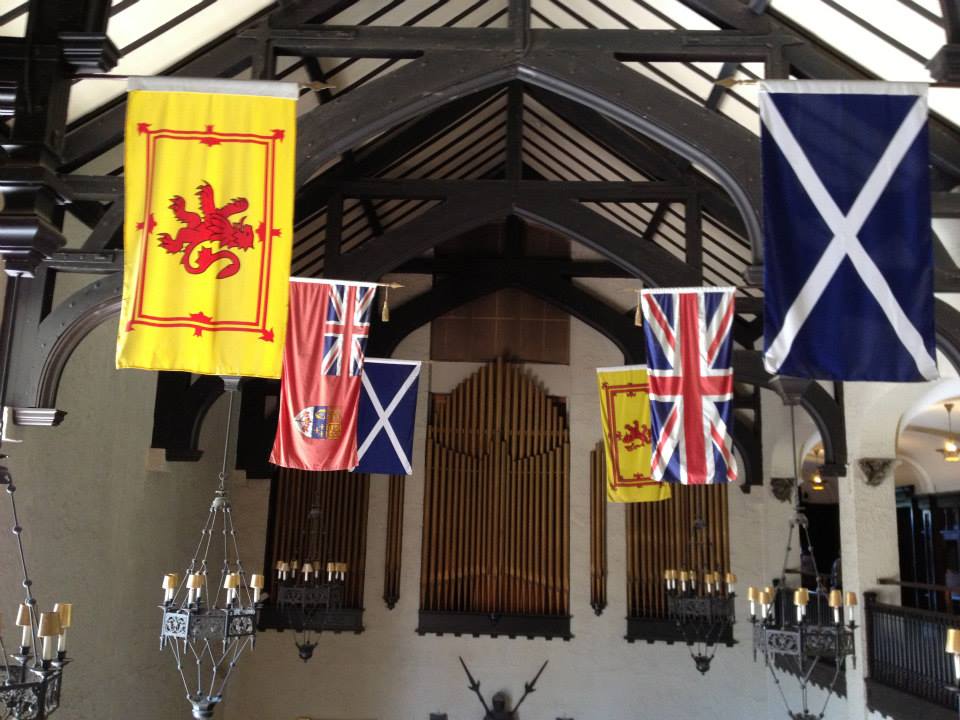 Flags inside Casa Loma