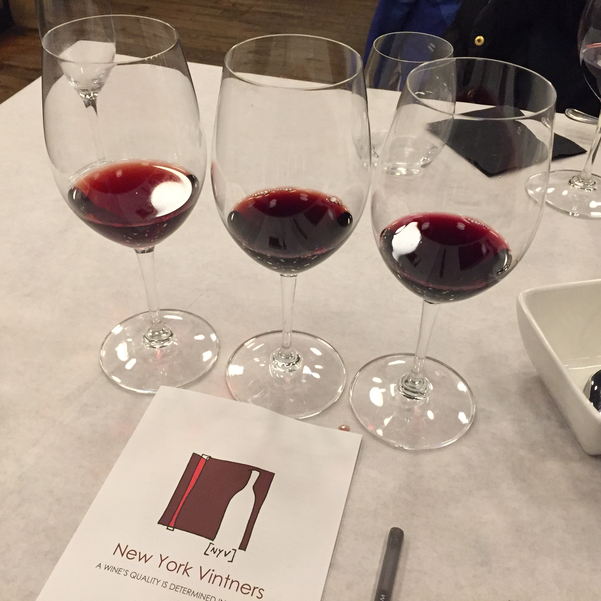 Sampling a few reds at New York Vintners